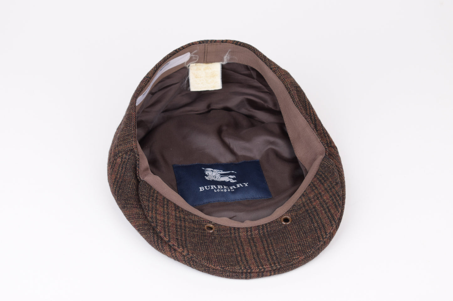 * Burberry London Vintage Men's Grey Nova Check Wool Flat Cap Hat, Size M, V.Good 7/10