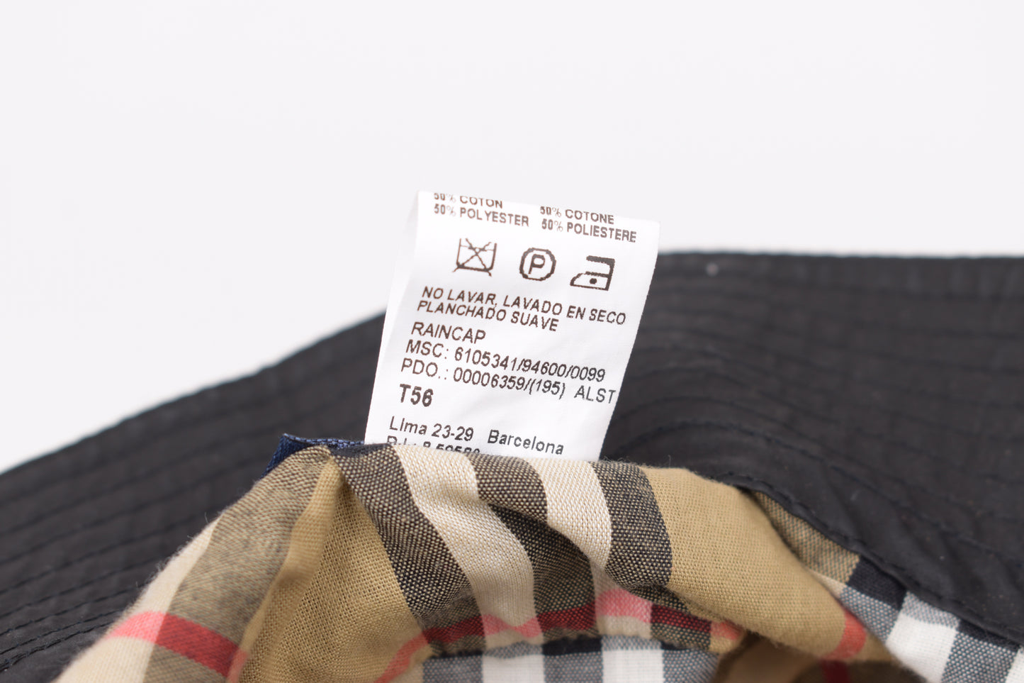 * Burberry Black Rain Bucket Hat, Size S, Excellent 9/10