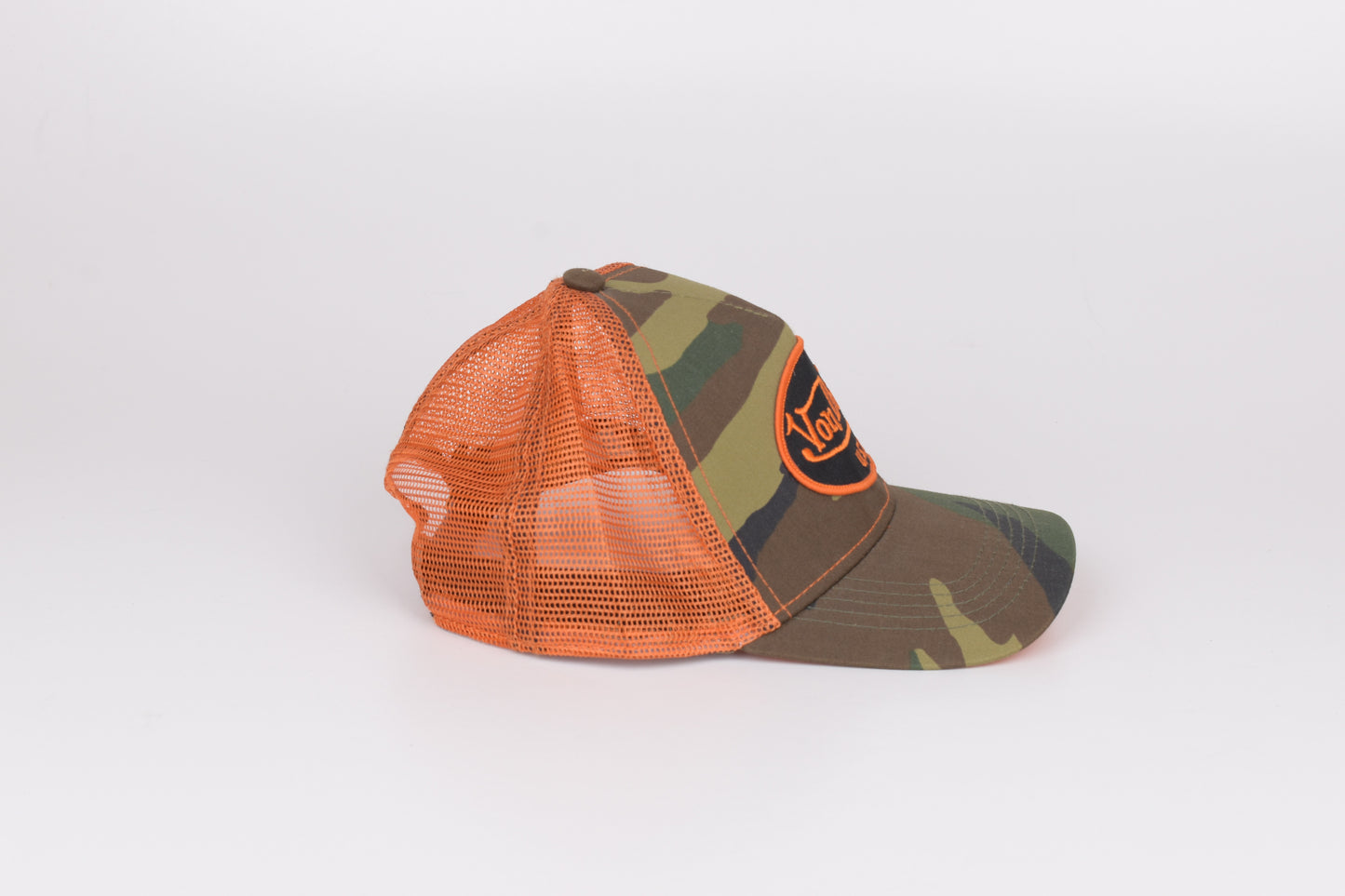* Von Dutch Camouflage and Orange Trucker Cap Hat, Excellent 10/10