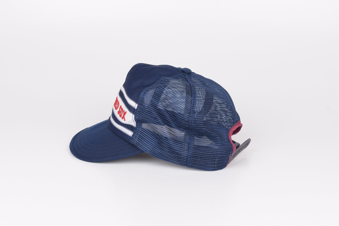 * Vintage 80s Boston Red Sox Embroidered Logo Trucker Snapback Hat Cap, Made in USA Good 5/10