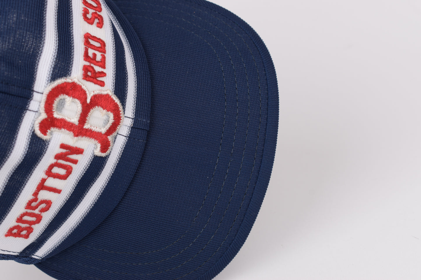 * Vintage 80s Boston Red Sox Embroidered Logo Trucker Snapback Hat Cap, Made in USA Good 5/10