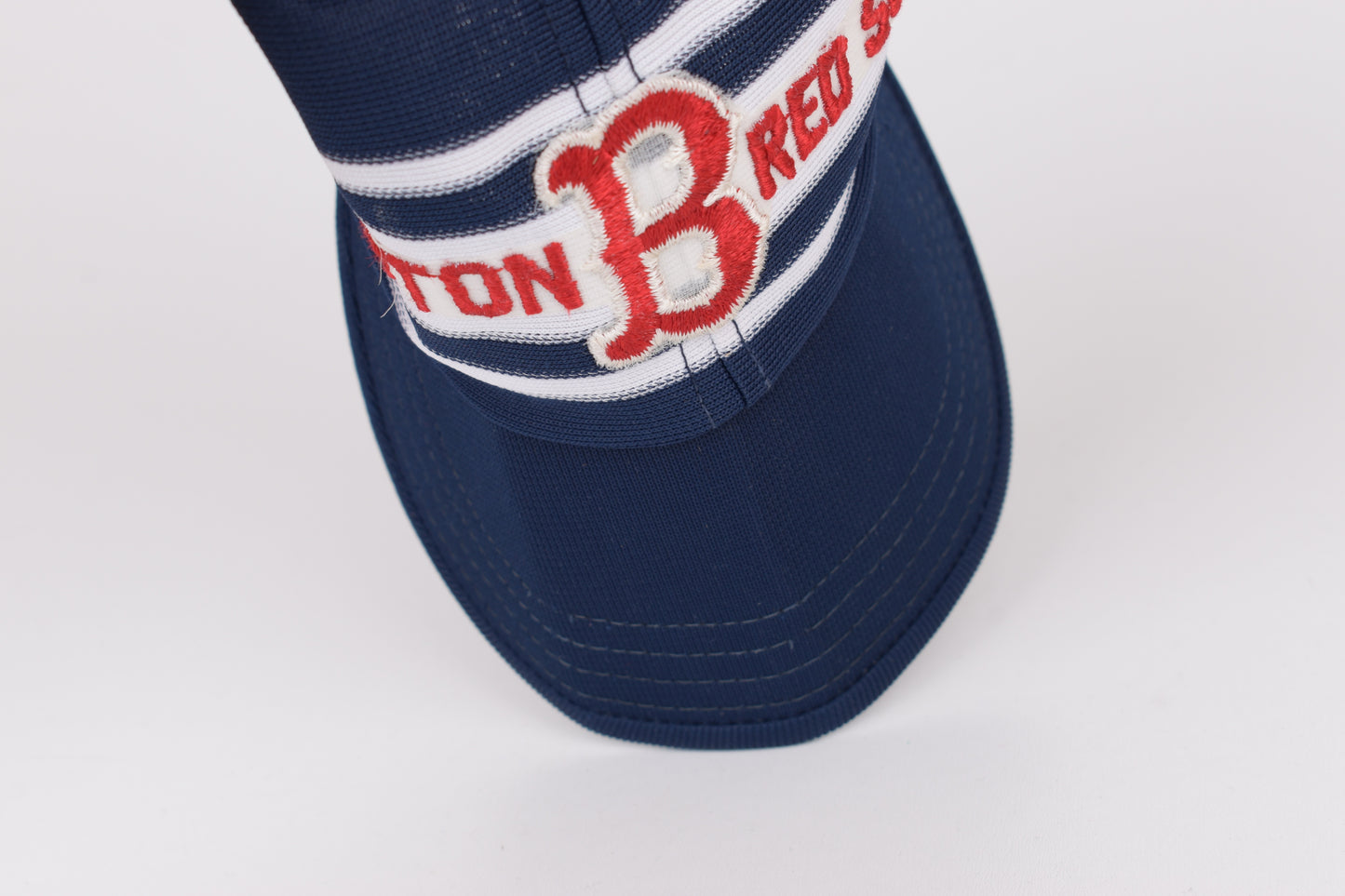 * Vintage 80s Boston Red Sox Embroidered Logo Trucker Snapback Hat Cap, Made in USA Good 5/10