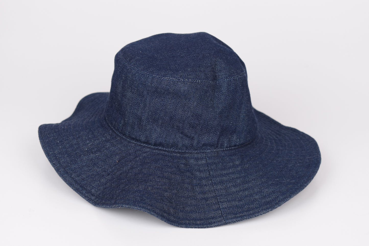 * PRADA Logo-Plaque Denim Bucket Hat, Size M, Excellent 9/10