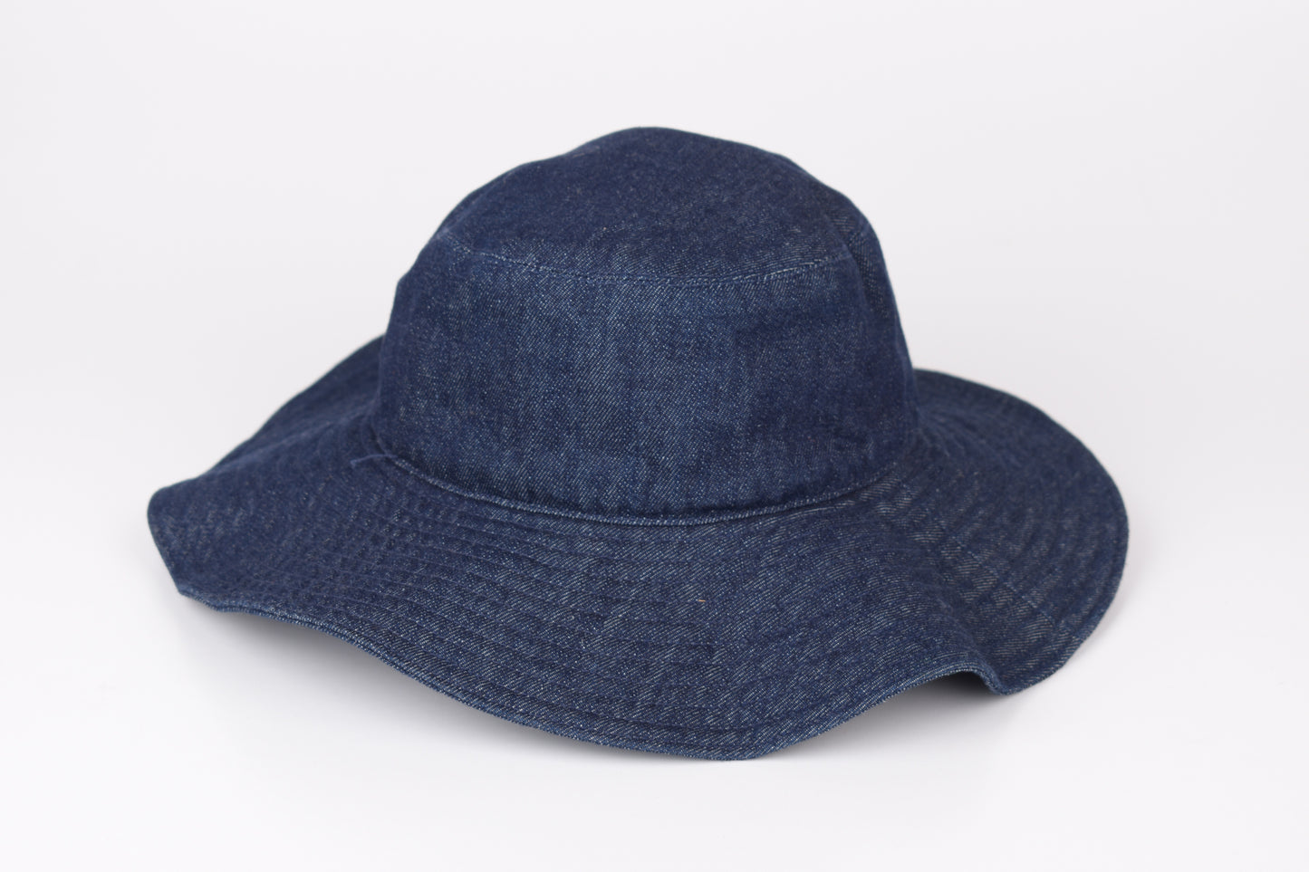 * PRADA Logo-Plaque Denim Bucket Hat, Size M, Excellent 9/10