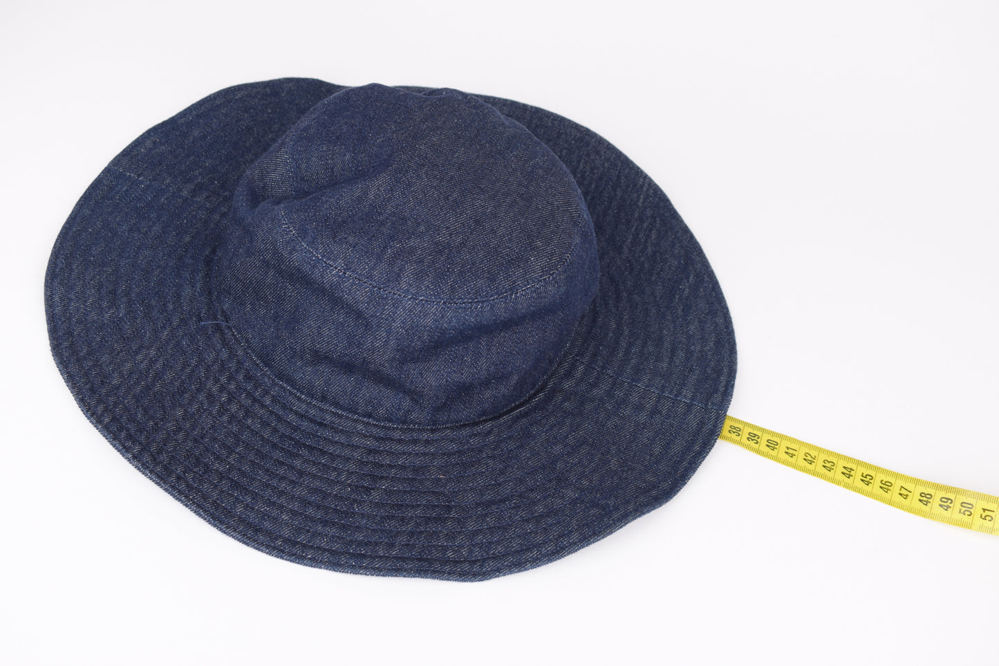 * PRADA Logo-Plaque Denim Bucket Hat, Size M, Excellent 9/10