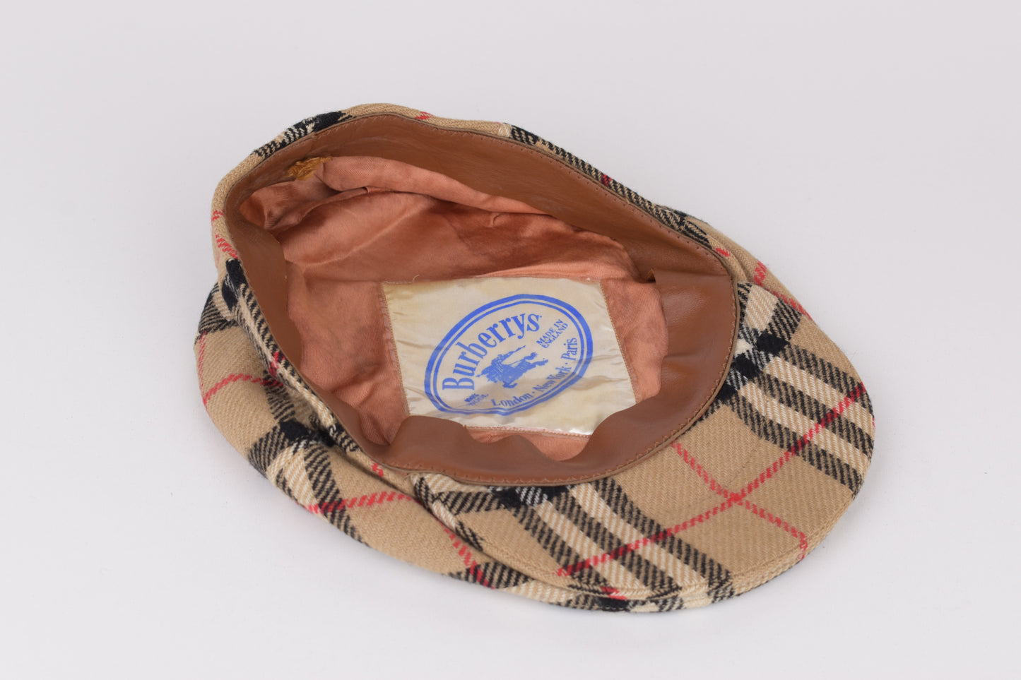 * Burberrys Wool Nova Check Flat Cap Hat, Size S, Excellent 9/10