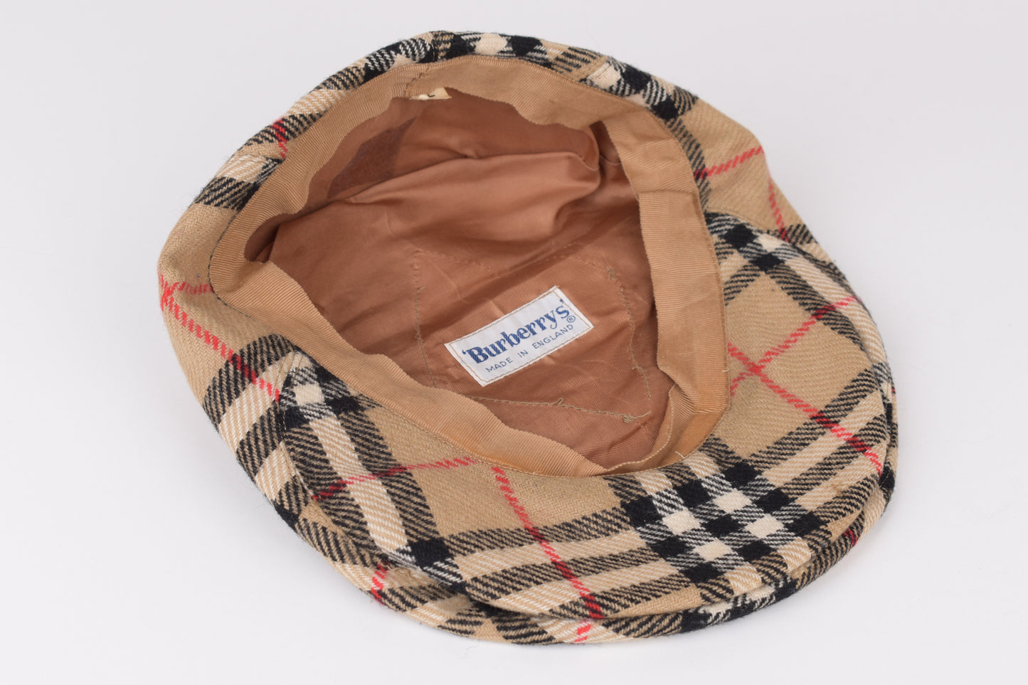 * Burberrys Wool Nova Check Flat Cap Hat, Size L, Excellent 9/10