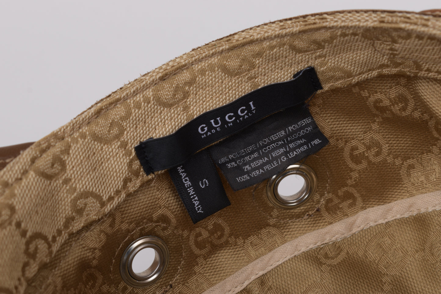 * Gucci Beige Guccissima Canvas Cap Size S, Excellent 9/10