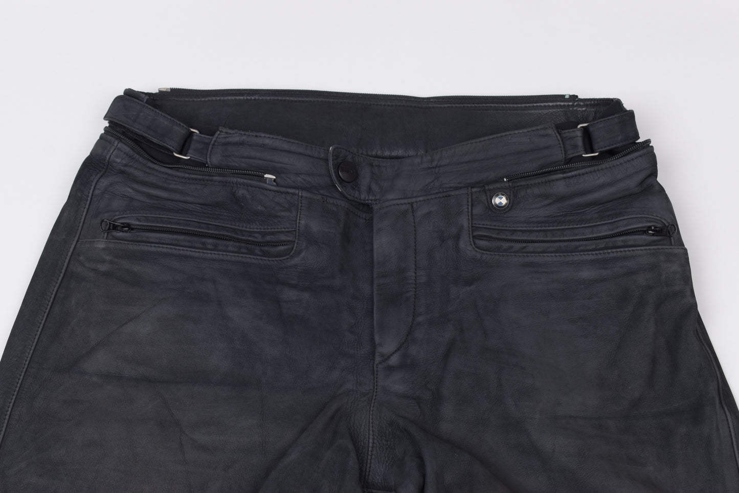 * BMW MOTORRAD BMW Atlantis 4 Motorbike Black Nubuck Leather Pants Size 56 XXL, V.Good 8/10
