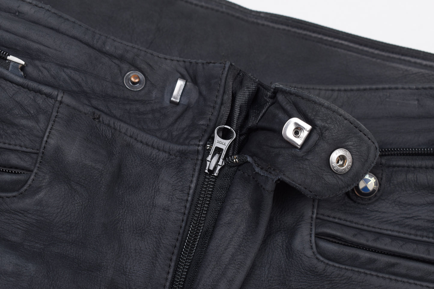 * BMW MOTORRAD BMW Atlantis 4 Motorbike Black Nubuck Leather Pants Size 56 XXL, V.Good 8/10
