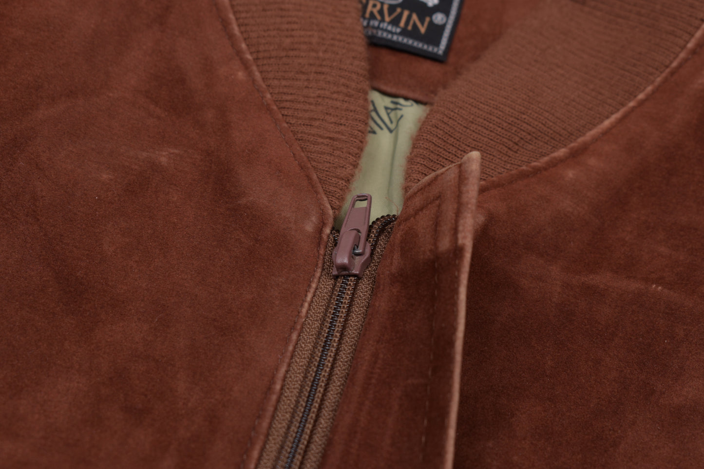 * Vintage Pervin Saint Laurent Brown Suede Leather Jacket Made in Italy, Size L, V.Good 8/10