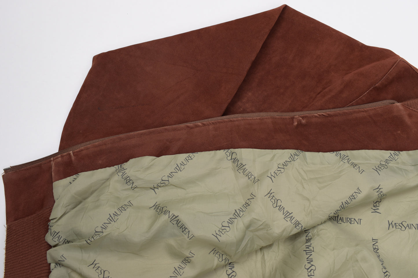 * Vintage Pervin Saint Laurent Brown Suede Leather Jacket Made in Italy, Size L, V.Good 8/10