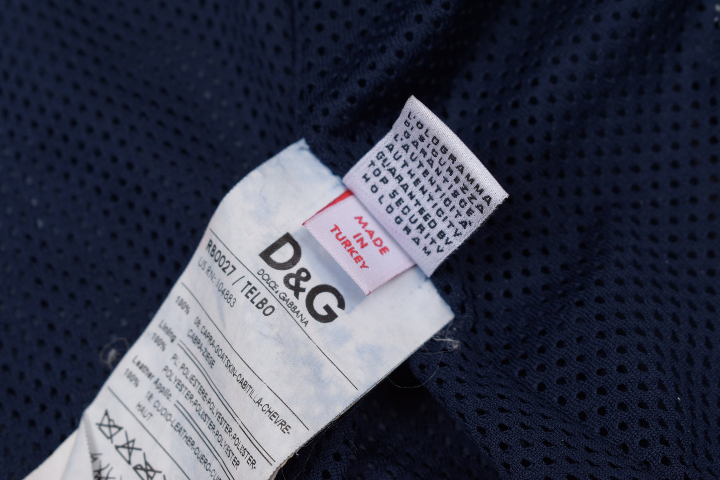 * Dolce & Gabbana Perforated Leather Logo Spellout Leather Bomber Jacket, Size 48 M, Good 6/10 *