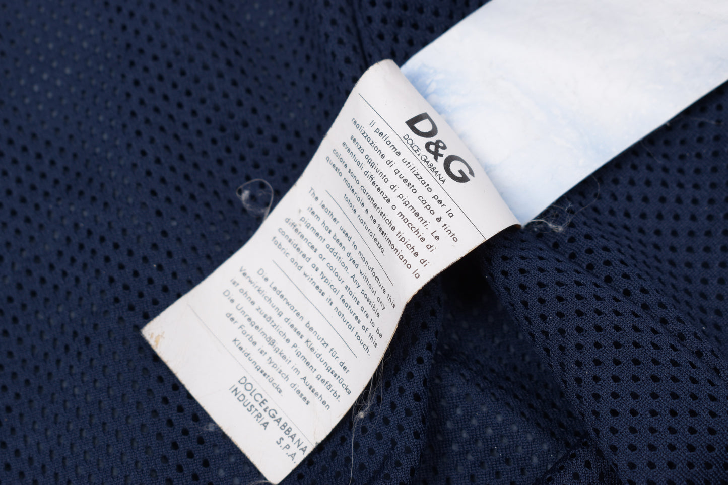 * Dolce & Gabbana Perforated Leather Logo Spellout Leather Bomber Jacket, Size 48 M, Good 6/10 *