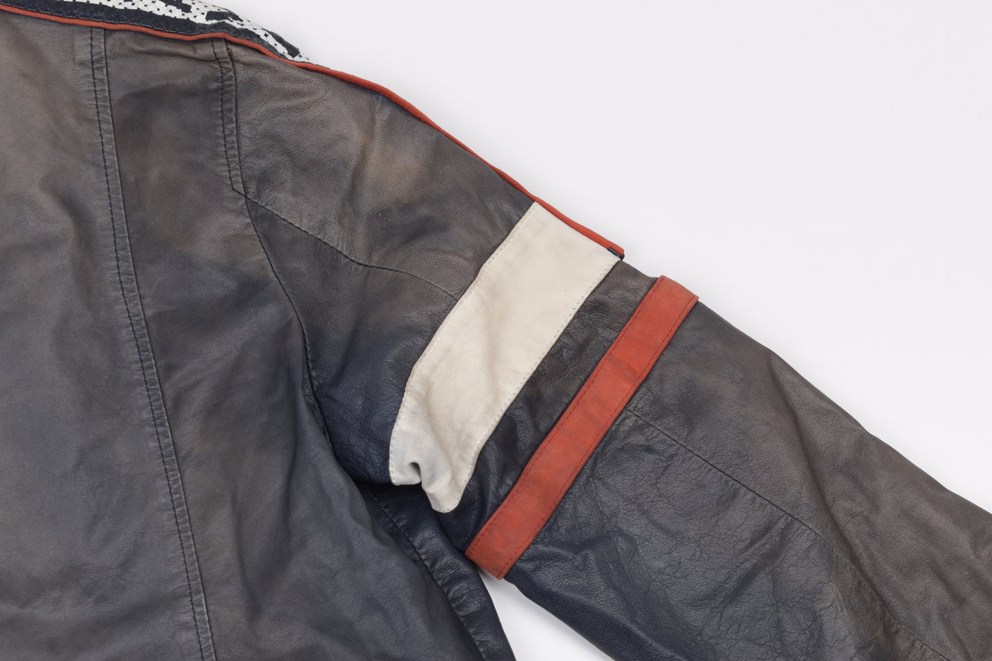 * Dolce & Gabbana Perforated Leather Logo Spellout Leather Bomber Jacket, Size 48 M, Good 6/10 *