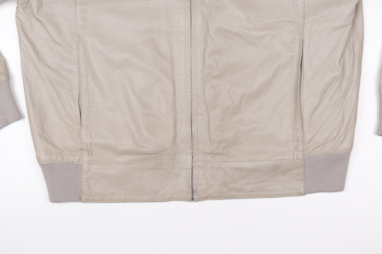 * Vintage Torras Cream Beige Men’s Leather Jacket, Size 54 XL, Good 6/10 *