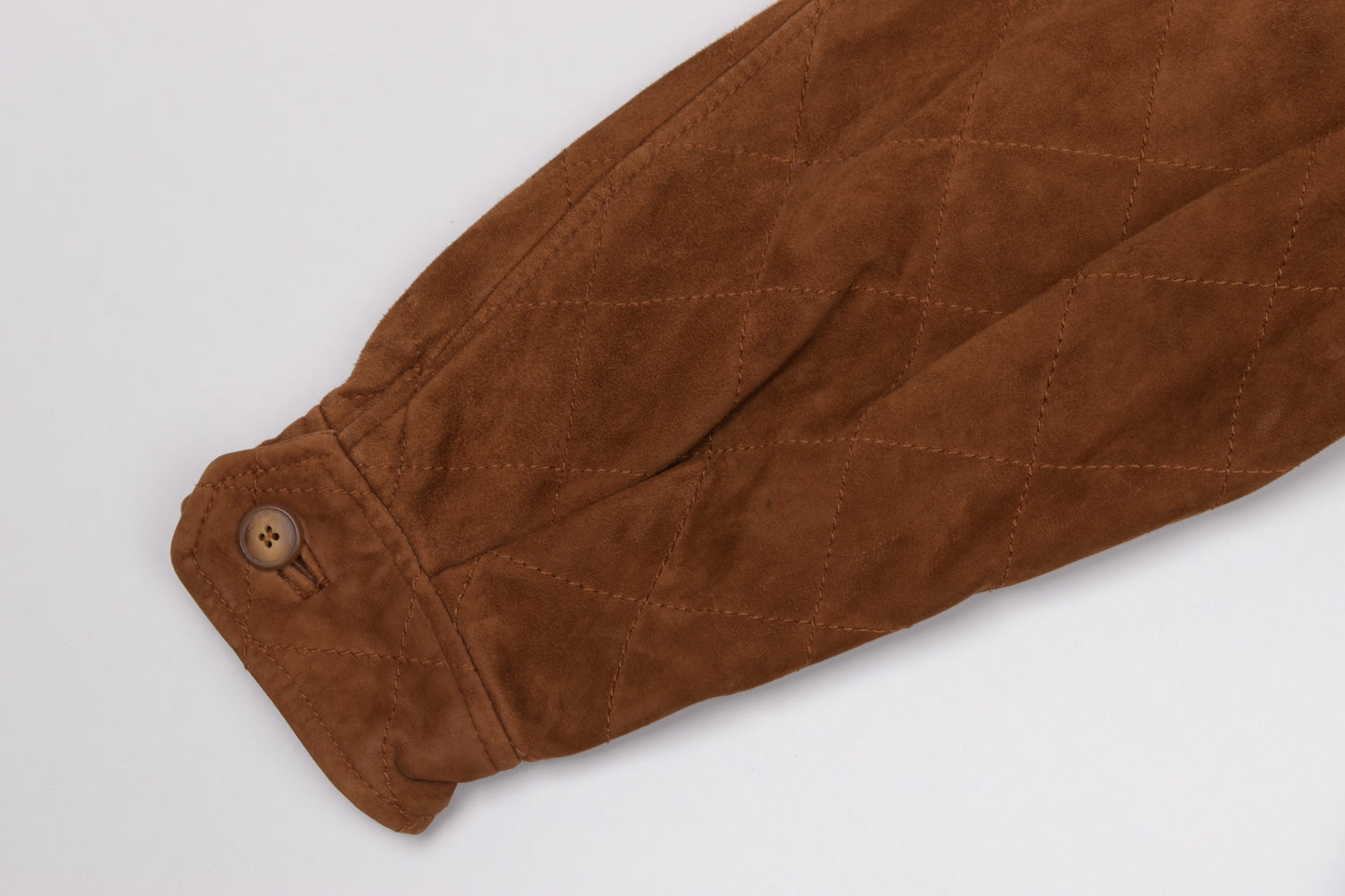 * VALSTAR MILANO VALSTARINO Quilted Brown Suede Leather Men Jacket, Size 48 L, Good 6/10 *