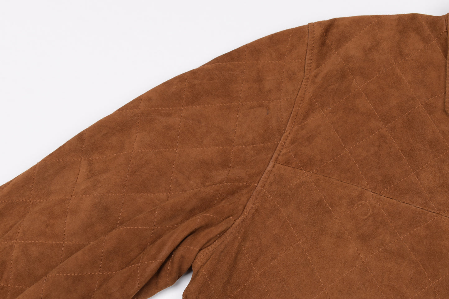 * VALSTAR MILANO VALSTARINO Quilted Brown Suede Leather Men Jacket, Size 48 L, Good 6/10 *