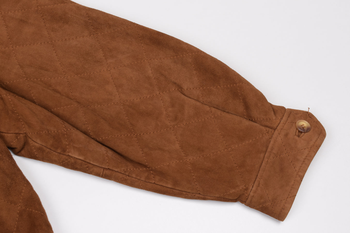 * VALSTAR MILANO VALSTARINO Quilted Brown Suede Leather Men Jacket, Size 48 L, Good 6/10 *