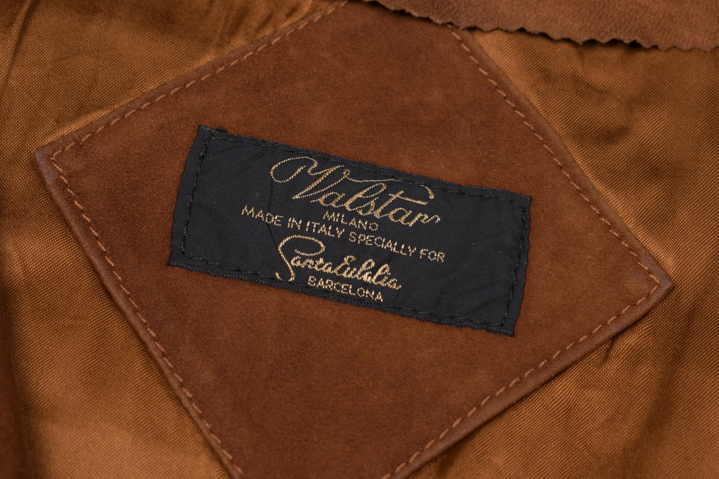 * VALSTAR MILANO VALSTARINO Quilted Brown Suede Leather Men Jacket, Size 48 L, Good 6/10 *