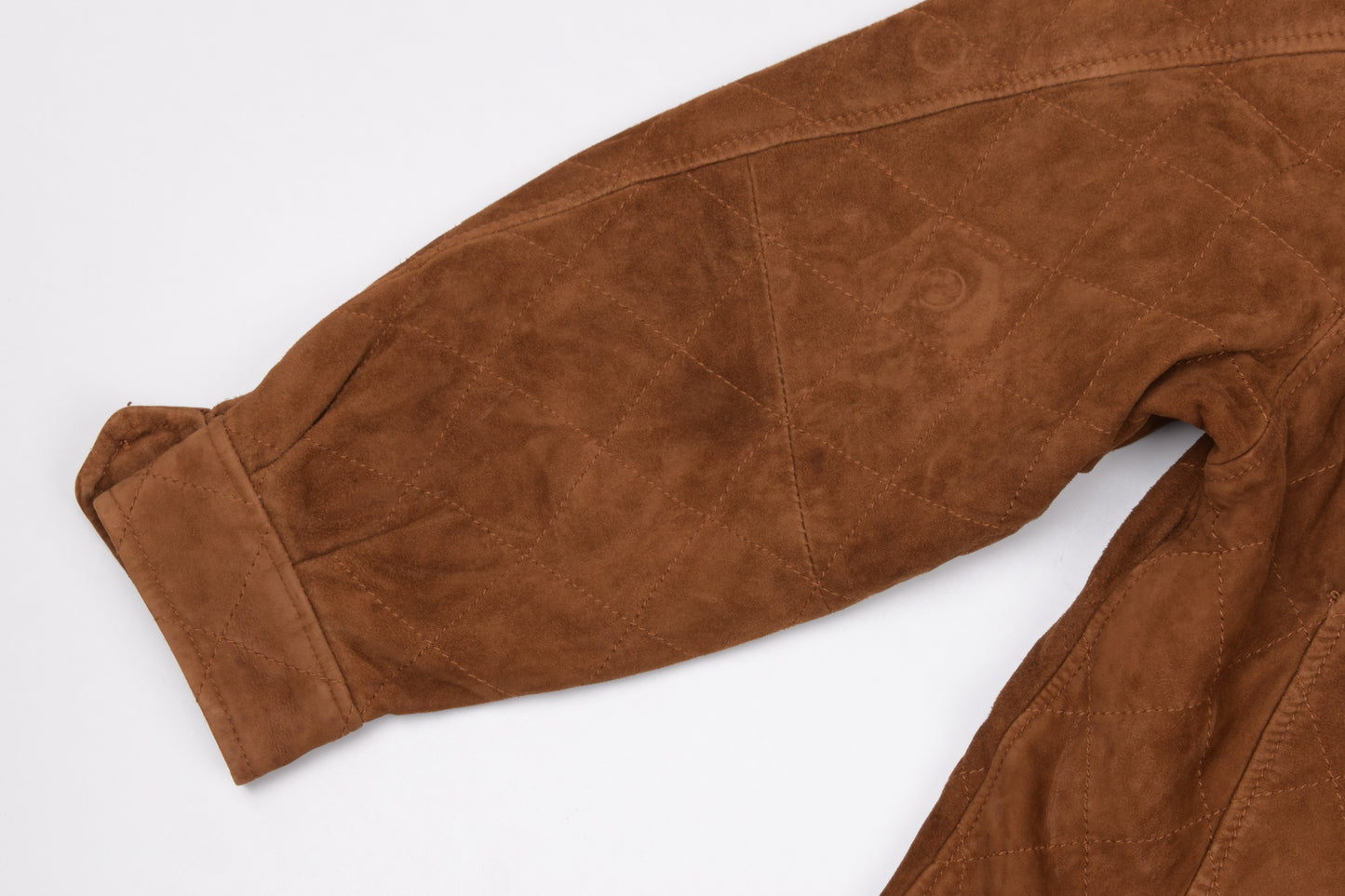 * VALSTAR MILANO VALSTARINO Quilted Brown Suede Leather Men Jacket, Size 48 L, Good 6/10 *