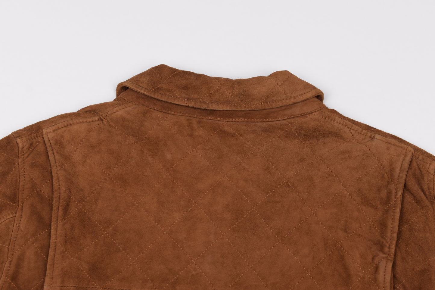 * VALSTAR MILANO VALSTARINO Quilted Brown Suede Leather Men Jacket, Size 48 L, Good 6/10 *