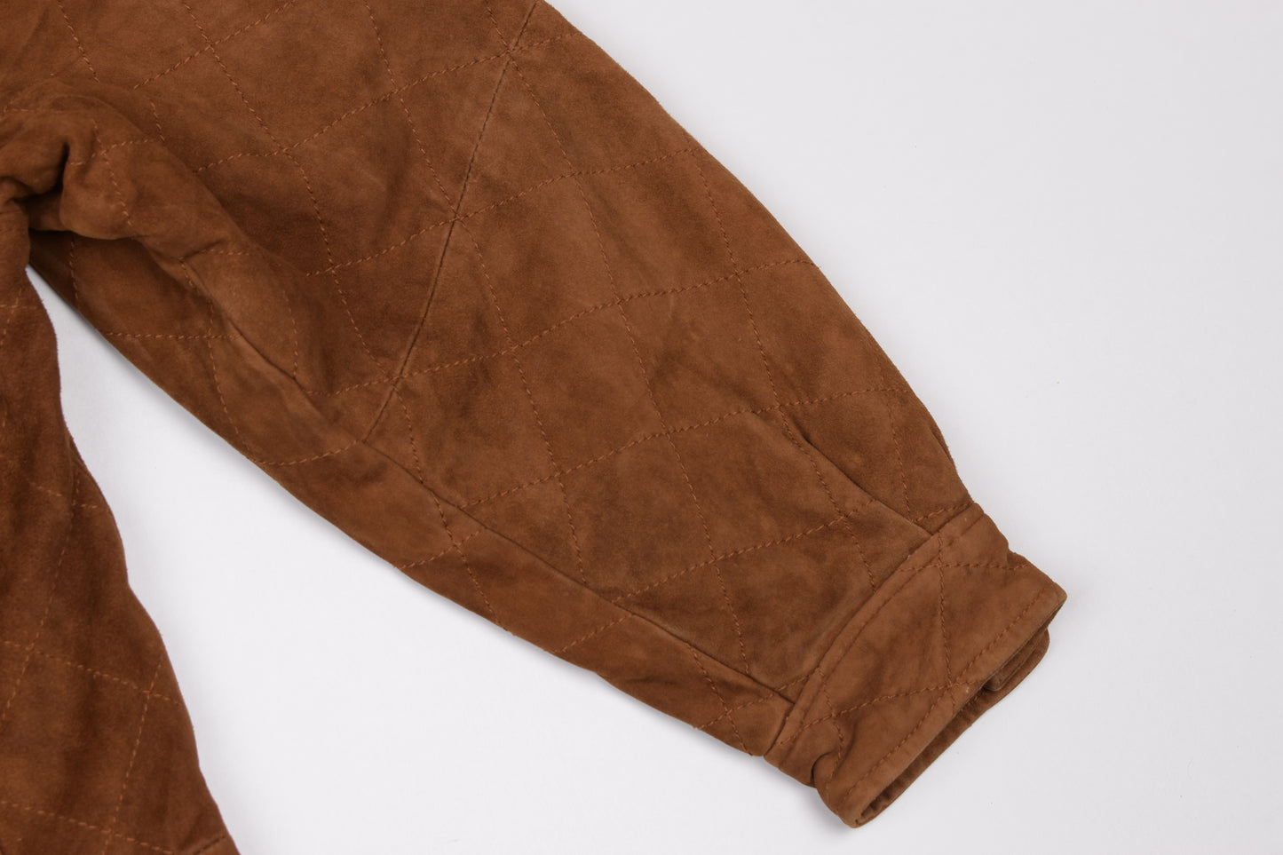 * VALSTAR MILANO VALSTARINO Quilted Brown Suede Leather Men Jacket, Size 48 L, Good 6/10 *