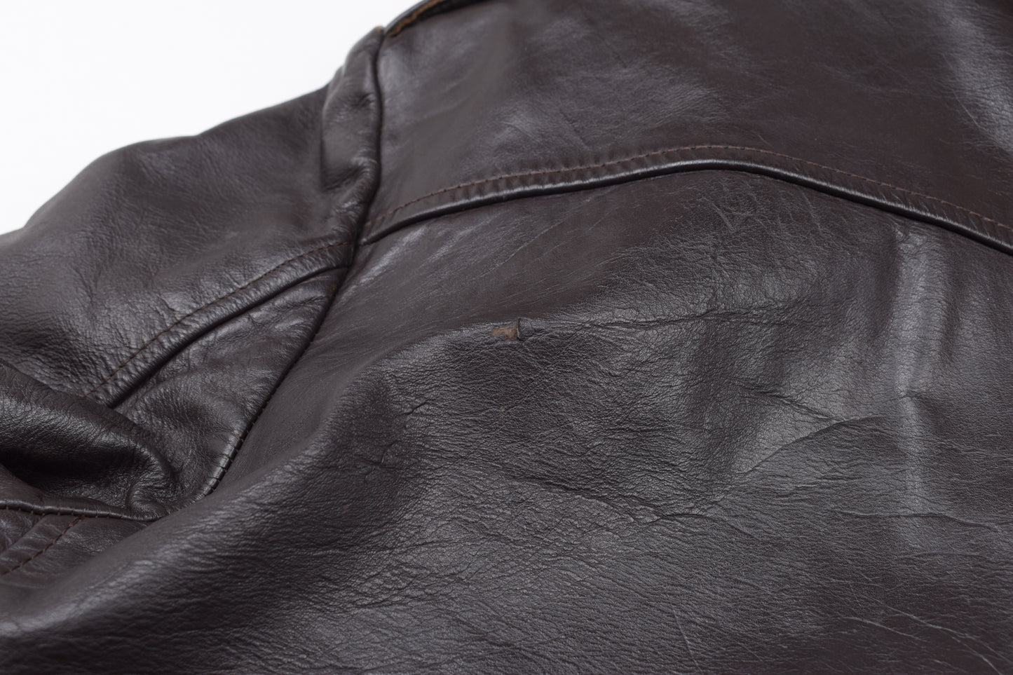 * Vintage Wrangler Brown Leather G-1 Flight Jacket, Made In USA, Size M, Good 6/10 *