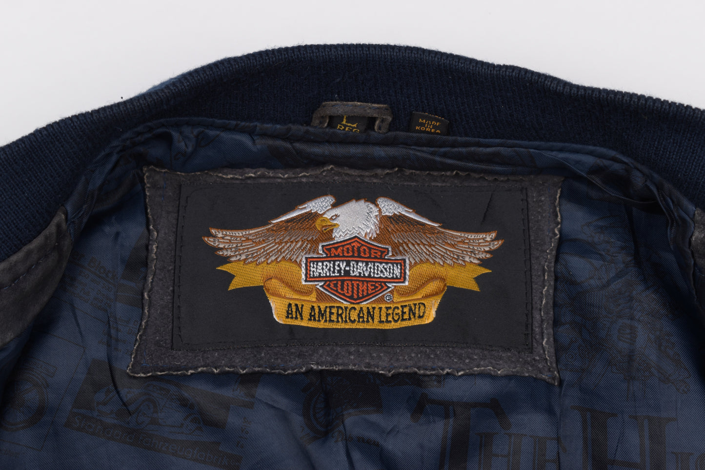 * Vintage 90s Harley Davidson Suede Leather Jacket, Made in Korea, Size L, V.Good 7/10 *