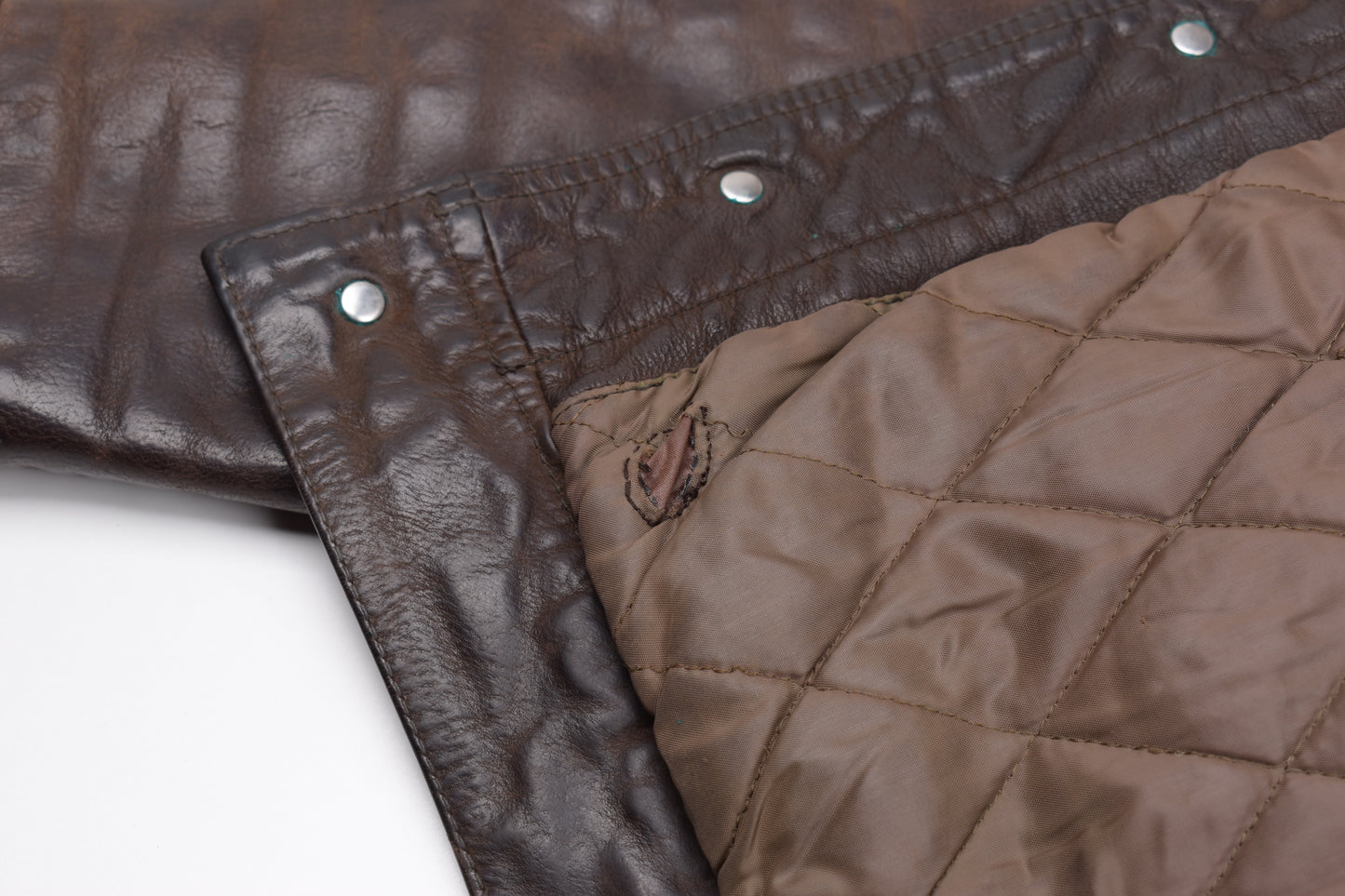 * Vintage 80s Levi's White Tab Brown Leather Type 3 Trucker Jacket Size L, V.Good 7/10 *