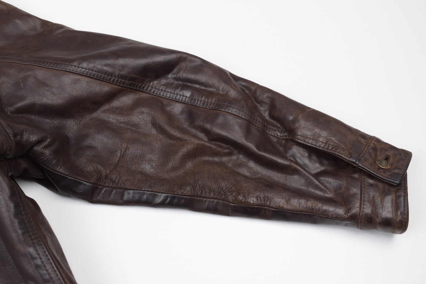 * Vintage 80s Levi's White Tab Brown Leather Type 3 Trucker Jacket Size L, V.Good 7/10 *