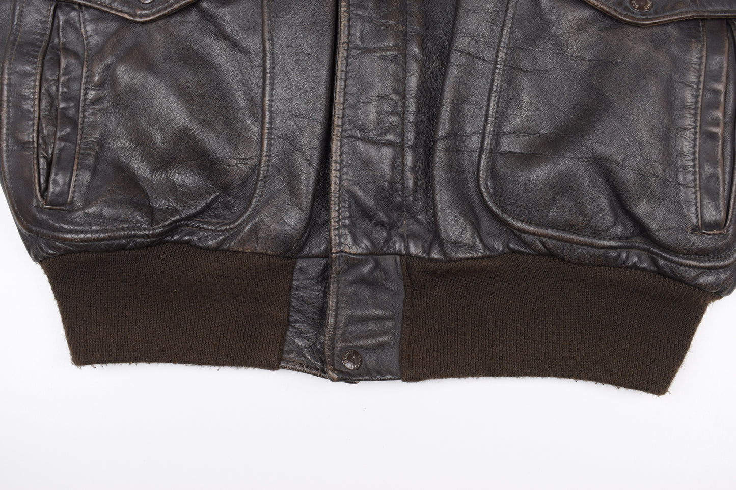 * 70s 80s Vintage Schott 184 SM Brown Flight Jacket, Made in USA, Size 48 L V.Good 7/10 *