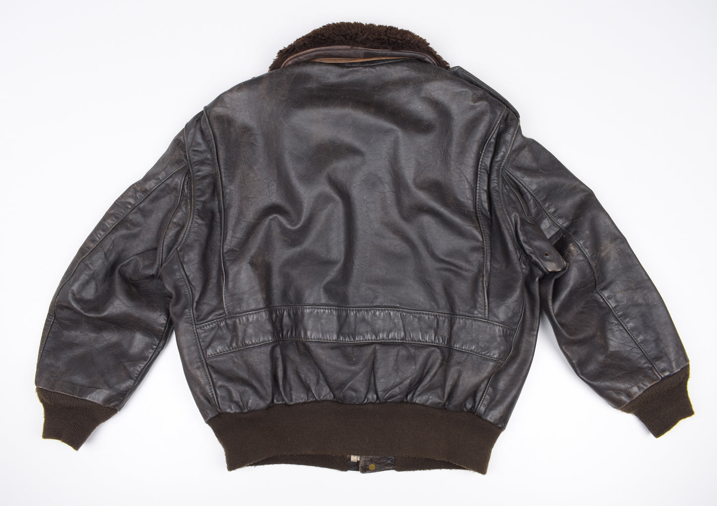 * 70s 80s Vintage Schott 184 SM Brown Flight Jacket, Made in USA, Size 48 L V.Good 7/10 *