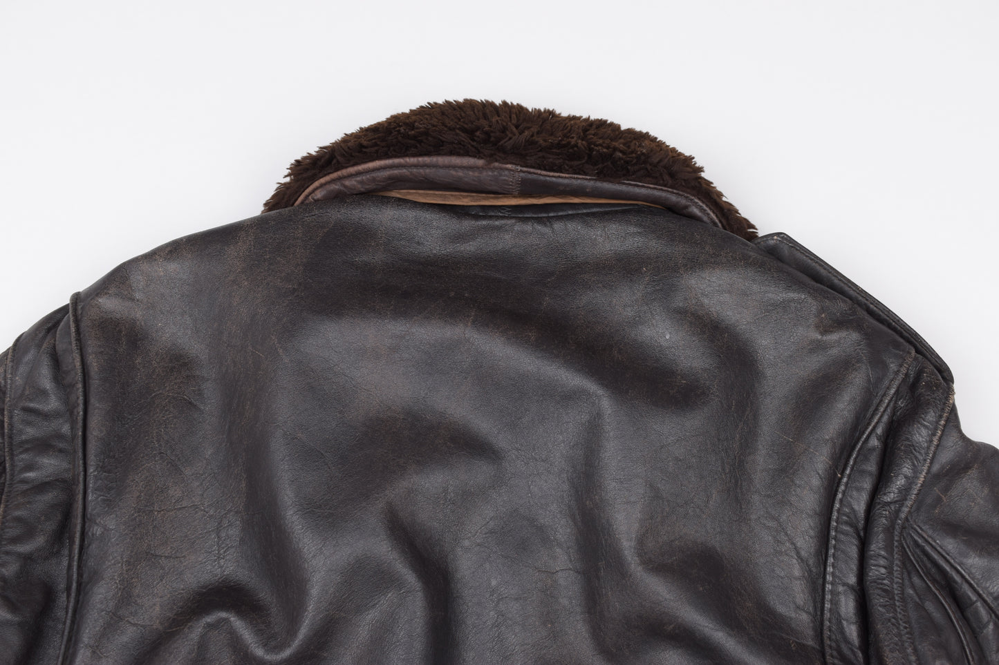 * 70s 80s Vintage Schott 184 SM Brown Flight Jacket, Made in USA, Size 48 L V.Good 7/10 *