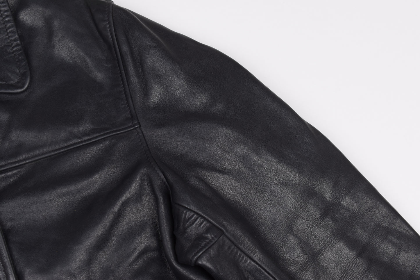 * VTG Schott US 740N Pea Coat Leather Jacket Black, Made In USA, Size 48 L, V.Good 8/10 *
