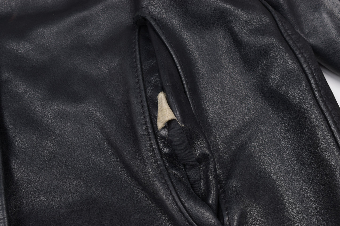 * VTG Schott US 740N Pea Coat Leather Jacket Black, Made In USA, Size 48 L, V.Good 8/10 *