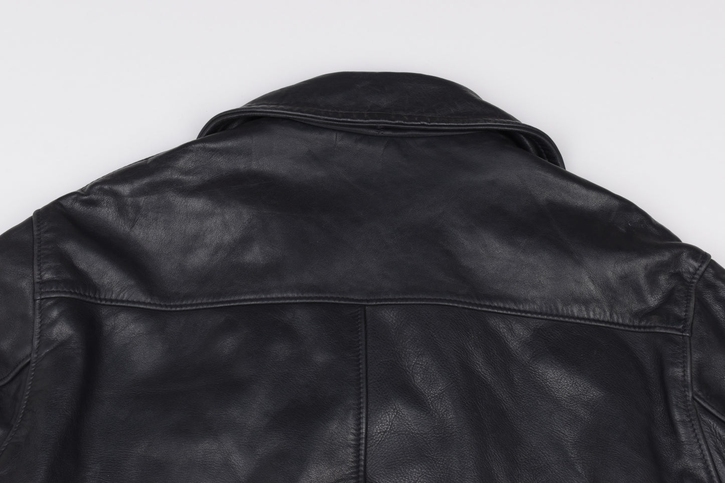 * VTG Schott US 740N Pea Coat Leather Jacket Black, Made In USA, Size 48 L, V.Good 8/10 *