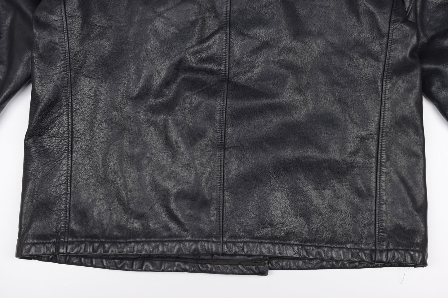 * VTG Schott US 740N Pea Coat Leather Jacket Black, Made In USA, Size 48 L, V.Good 8/10 *