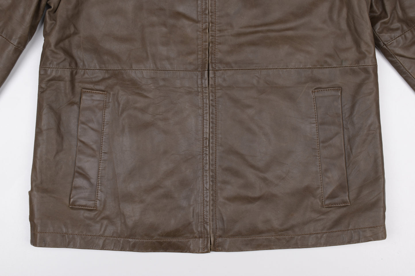 * Vintage Thomas Burberry Olive Green Leather Jacket Size M, V.Good 8/10 *