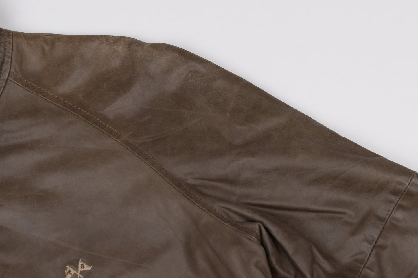 * Vintage Thomas Burberry Olive Green Leather Jacket Size M, V.Good 8/10 *