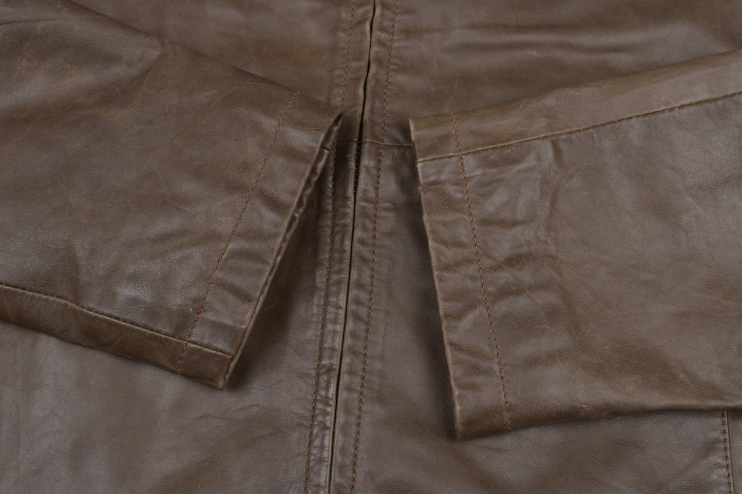 * Vintage Thomas Burberry Olive Green Leather Jacket Size M, V.Good 8/10 *