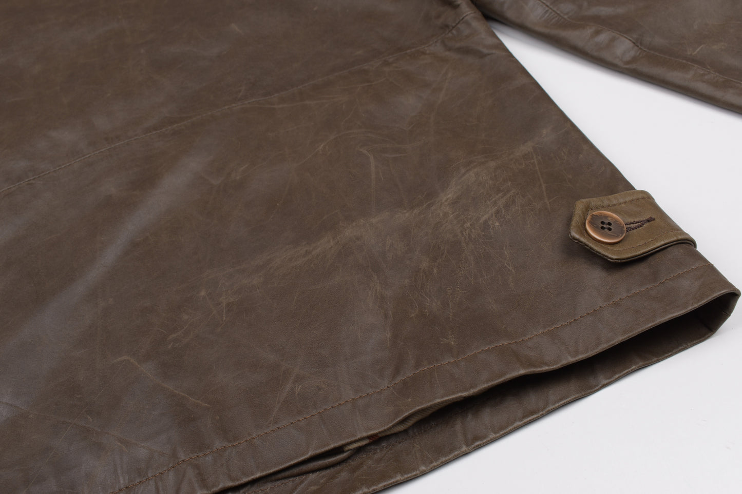 * Vintage Thomas Burberry Olive Green Leather Jacket Size M, V.Good 8/10 *