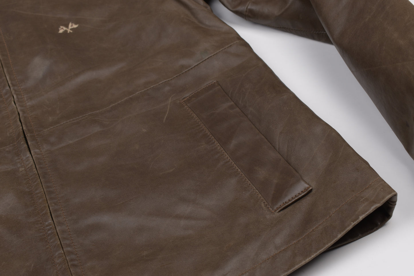* Vintage Thomas Burberry Olive Green Leather Jacket Size M, V.Good 8/10 *