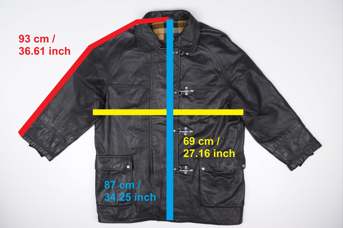 * Fay EMA Fireman Clasp Buckle Leather Coat Jacket, Size XXL, Excellent 9/10