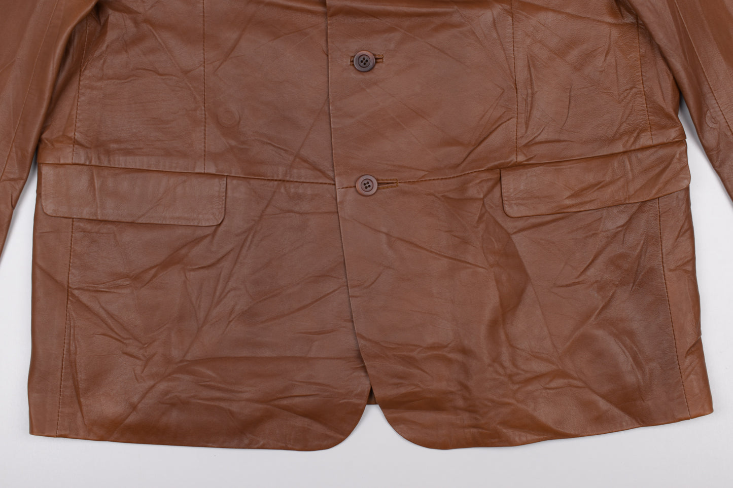 * Pertegaz Brown Leather Men Blazer, Size 56 XL, Excellent 9/10