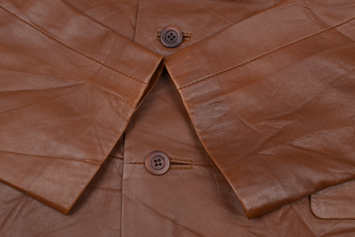 * Pertegaz Brown Leather Men Blazer, Size 56 XL, Excellent 9/10