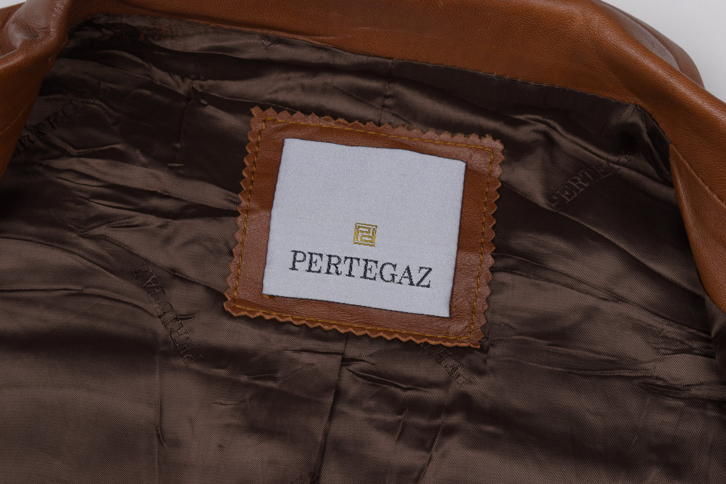 * Pertegaz Brown Leather Men Blazer, Size 56 XL, Excellent 9/10