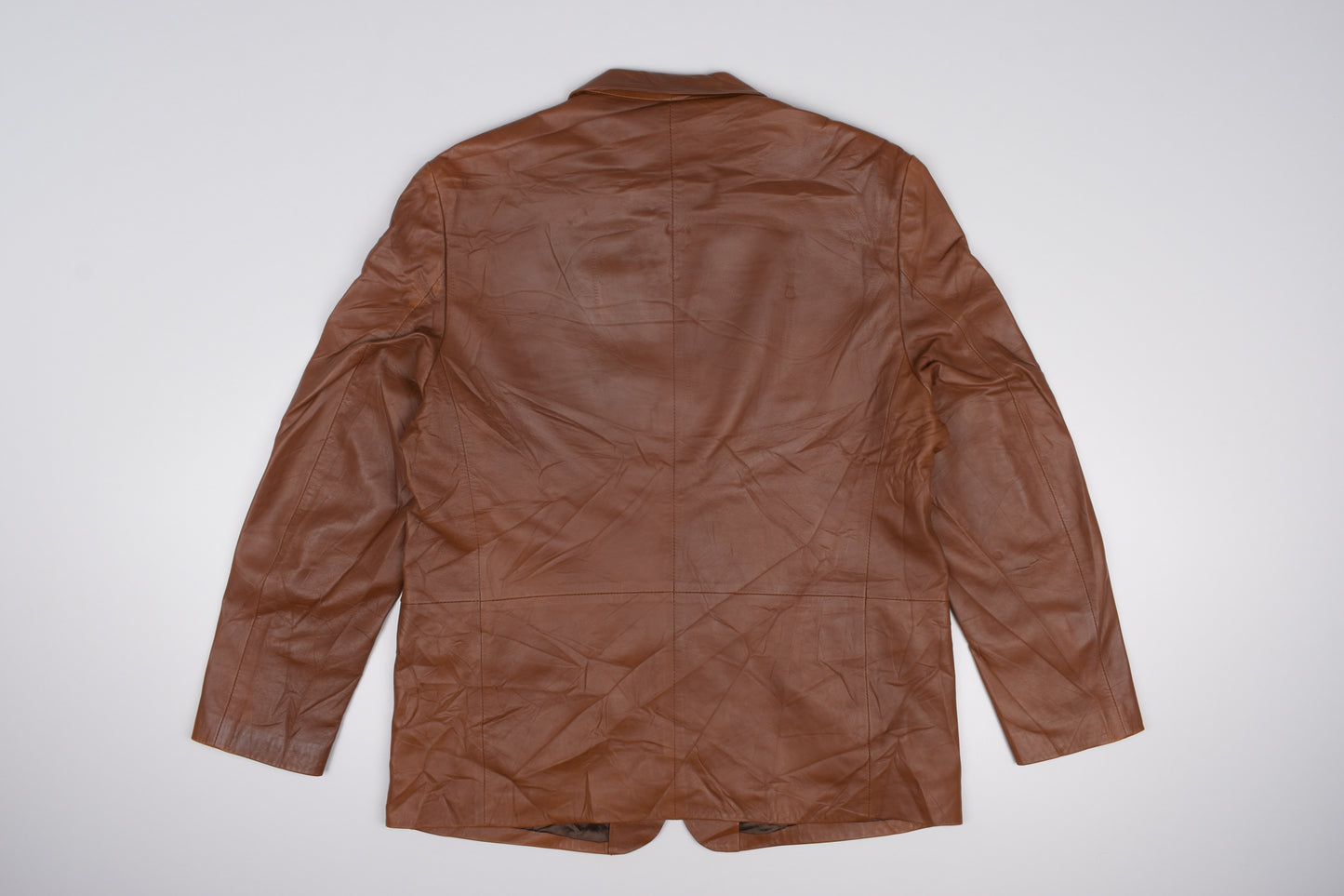 * Pertegaz Brown Leather Men Blazer, Size 56 XL, Excellent 9/10