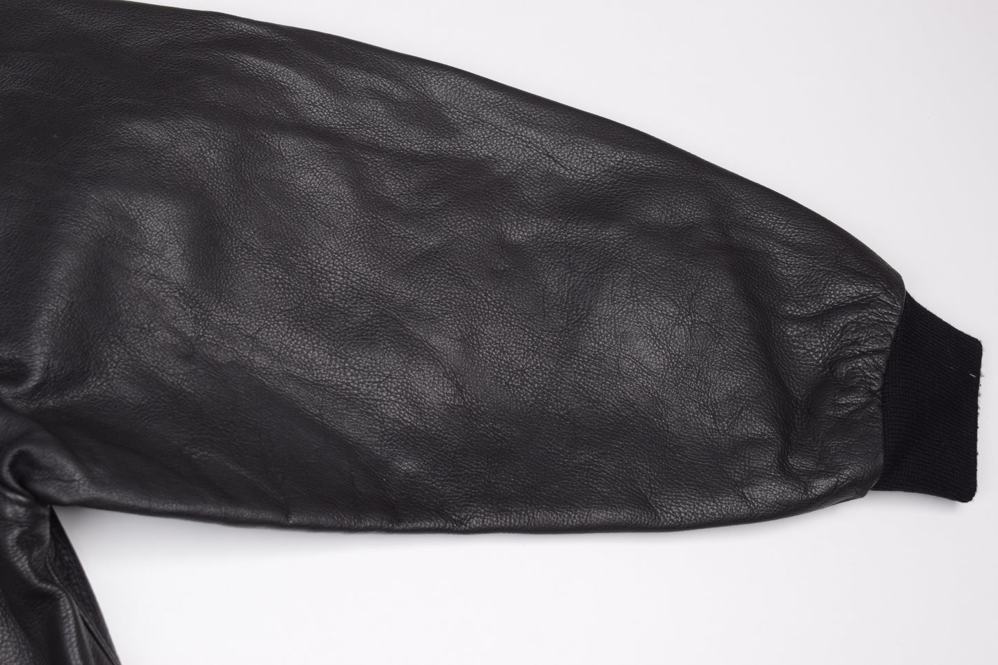 * Classic Mauritius Men Oversize Black Leather Bomber Jacket, riri Zipper, Size M, Excellent 10/10