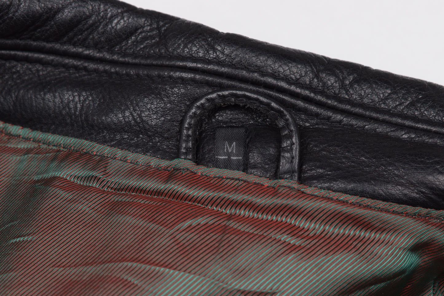 * Classic Mauritius Men Oversize Black Leather Bomber Jacket, riri Zipper, Size M, Excellent 10/10